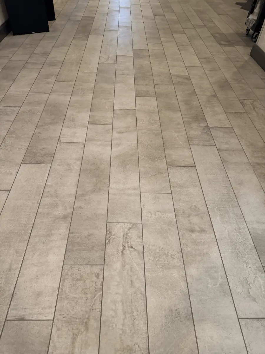 Stone tile flooring after a commercial clean